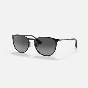 Ray-Ban Erika Metal, Polished Black, Grey Lenses